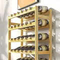 HOMCOM 42-Bottle Wooden Wine Rack - Natural Finish - 7