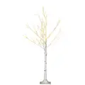 HOMCOM 4ft Artificial White Birch Tree Light with Warm White Pre-Lit LED Light for Indoor and Covered Outdoor Use - 1