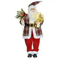 HOMCOM 4'3" Animated Santa Claus Figure, with Sound and Lights - Red/Green - 1