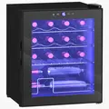 HOMCOM 42L 16-Bottle Wine Cooler Fridge - Black - 1