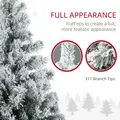 HOMCOM 4.5' Artificial Snow Christmas Trees with Frosted Branches, Warm White or Colourful LED Lights, Steel Base - 6