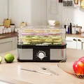 HOMCOM 5 Tier Food Dehydrator, 245W Stainless Steel Food Dryer Machine with Adjustable Temperature for Drying Fruit, Meat, Vegetable, Jerky and Pet Treat, Black - 8