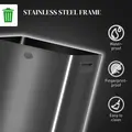 HOMCOM 40L Dual Compartment Stainless Steel Bin, with Deodoriser Holders - Black - 8