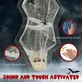 HOMCOM 4.7ft Life Size Outdoor Halloween Decoration Hanging Mummy with Spider Web, Animated Prop Decor with Sound and Motion Activated, Light Up Eyes, Howling Sound, Posable Arms, Moving Body - 6