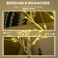HOMCOM 4ft Artificial White Birch Tree Light with Warm White Pre-Lit LED Light for Indoor and Covered Outdoor Use - 6