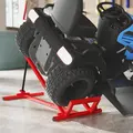 HOMCOM 400 kg Foldable Ride-On Mower Jack Lift, Adjustable Steel Lifting Device, for Lawn Mower, ATV, Red - 2