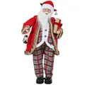 HOMCOM 4'6" Animated Santa Claus Figure, with Sound - Red - 1