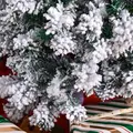 HOMCOM 4FT Prelit Artificial Snow Flocked Christmas Tree with Warm White LED Light, Holiday Home Xmas Decoration, Green White - 9