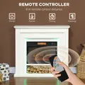 HOMCOM 4777 BTU Multicolour LED Electric Fireplace - White - 6