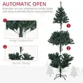 HOMCOM 5' Artificial Prelit Christmas Trees Holiday Décor with Warm White LED Lights, Decoration, Banner, Tag, Ball - 7