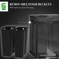 HOMCOM 40L Dual Compartment Stainless Steel Bin, with Deodoriser Holders - Black - 7