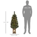 HOMCOM 4ft Artificial Christmas Tree with 80 Warm White LED Lights, 8 Modes and Remote, Realistic Xmas Tree with Square Stand for Party Decoration, Green - 3