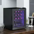 HOMCOM 42L 16-Bottle Wine Cooler Fridge - Black - 2