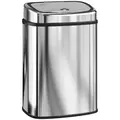 HOMCOM 50L Stainless Steel Sensor Bin - Silver Tone - 1