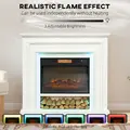 HOMCOM 4777 BTU Multicolour LED Electric Fireplace - White - 4