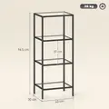 HOMCOM 4-Tier Shelving Unit, Glass Shelf, Vertical Storage Shelf for Living Room, Home Office, Bedroom, Bathroom, Black - 3