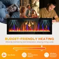 HOMCOM 50" Ultra-Slim Electric Fireplace, Wall Mounted and Recessed, 900W/1800W - 6