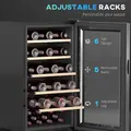 HOMCOM 41 Bottle Wine Fridge, 91 Litre Capacity, 45cm Freestanding Wine Cooler Fridge with Glass Door, LED Light, Digital Touch Screen, Temperature Control, Black - 7