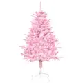 HOMCOM 4FT Artificial Christmas Tree Holiday Xmas Holiday Tree Decoration with Automatic Open for Home Party, Pink - 1