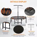 HOMCOM 48" Octagonal Mini Fitness Trampoline Rebounder Indoor Outdoor Foldable Mini Jumper with Adjustable Handle, Max Load 100 KG - Orange - 5