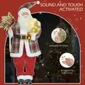 HOMCOM 4'3" Animated Santa Claus Figure, with Sound and Lights - Red/Green - 4