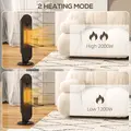 HOMCOM 45° Oscillating Ceramic Space Heater, with Remote - Black - 9