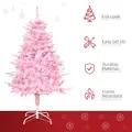 HOMCOM 4FT Artificial Christmas Tree Holiday Xmas Holiday Tree Decoration with Automatic Open for Home Party, Pink - 4