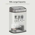 HOMCOM 50L Stainless Steel Sensor Bin - Silver Tone - 5