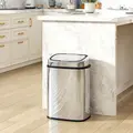 HOMCOM 50L Stainless Steel Sensor Bin - Silver Tone - 2