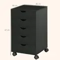 HOMCOM 5 Drawer Mobile Filing Cabinet, Vertical File Cabinet, Modern Rolling Office Storage Organizer Cupboard, Black - 3