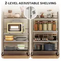 HOMCOM 4 Tier Stainless Steel Kitchen Storage Trolley with Adjustable Shelves - Silver - 5