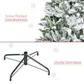HOMCOM 5 Ft Snow Flocked Artificial Christmas Tree Xmas Pine Tree with Realistic Branches, Auto Open and Steel Base, Green - 7