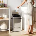 HOMCOM 50L Stainless Steel Sensor Bin - Silver Tone - 9