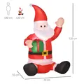HOMCOM 4ft Inflatable Christmas Santa Claus Gift with LED Xmas Décor Holiday Outdoor Yard Decoration - 3