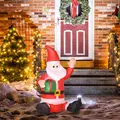 HOMCOM 4ft Inflatable Christmas Santa Claus Gift with LED Xmas Décor Holiday Outdoor Yard Decoration - 2