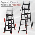 HOMCOM 4M Aluminium Duo Ladder Telescopic Herringbone Changeable Multi-Purpose w/ Non-Slip Steps Climbing DIY Platform Portable Workshop House Garden - 6