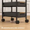 HOMCOM 5-Tier Storage Trolley on Wheels - Black - 5