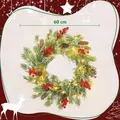HOMCOM 60 cm Prelit Christmas Wreath, Door Wreath with Realistic Branches, 30 Warm White LEDs, Timer, Battery Operated - 3