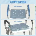HOMCOM 57-69cm Aluminium Frame Bath Seat - Light Blue - 5