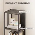 HOMCOM 5-Tier Bookshelf with Steel Frame - Grey - 5