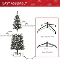 HOMCOM 5FT Artificial Christmas Tree Xmas Pencil Tree with Red Berries and Pinecones Holiday Home Indoor Decoration with Foldable Feet, Green - 6