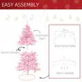 HOMCOM 5FT Artificial Christmas Tree Holiday Xmas Holiday Tree Decoration with Automatic Open for Home Party, Pink - 6