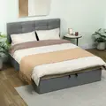 HOMCOM 5ft King Ottoman Bed with Gas Lift Storage - Grey - 2