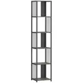 HOMCOM 5-Tier Bookshelf with Steel Frame - Grey - 1