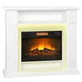 HOMCOM 6142 BTU Fireplace and LED Mantel, 17-27°C - White - 1