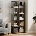 HOMCOM 5-Tier Bookshelf with Steel Frame - Rustic Brown - 9