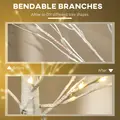 HOMCOM 5ft Artificial White Birch Tree Light with Warm White Pre-Lit LED Light for Indoor and Covered Outdoor Use - 6