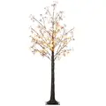 HOMCOM 5ft Artificial Gypsophila Blossom Tree Light with 96 Warm White LED Light, Baby Breath Flowers for Home Party Wedding, Indoor and Outdoor Use - 1