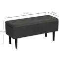 HOMCOM 57L Teddy Fleece Storage Ottoman - Dark Grey - 3