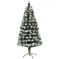 HOMCOM 5ft White Light Artificial Christmas Tree w/ 180 LEDs Star Topper Tri-Base Full Bodied Seasonal Decoration Pre-Lit Home - 1